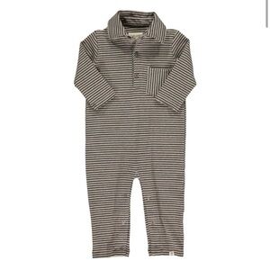 ME & HENRY GREEN STRIPE ROMPER Kingston Polo Romper Stripe